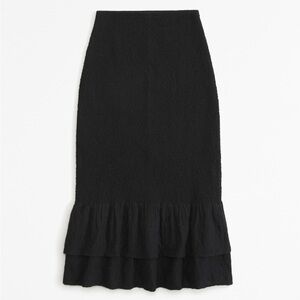 A&F Elegant Black Ruffle Skirt